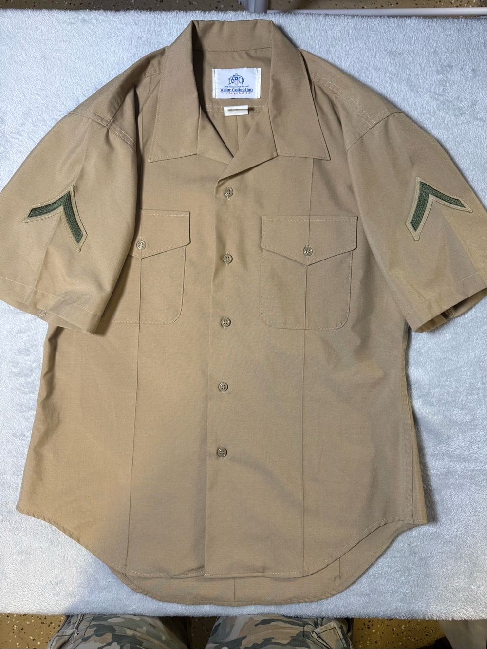 Vintage Tan Short-Sleeve Utility Shirt - Unbranded